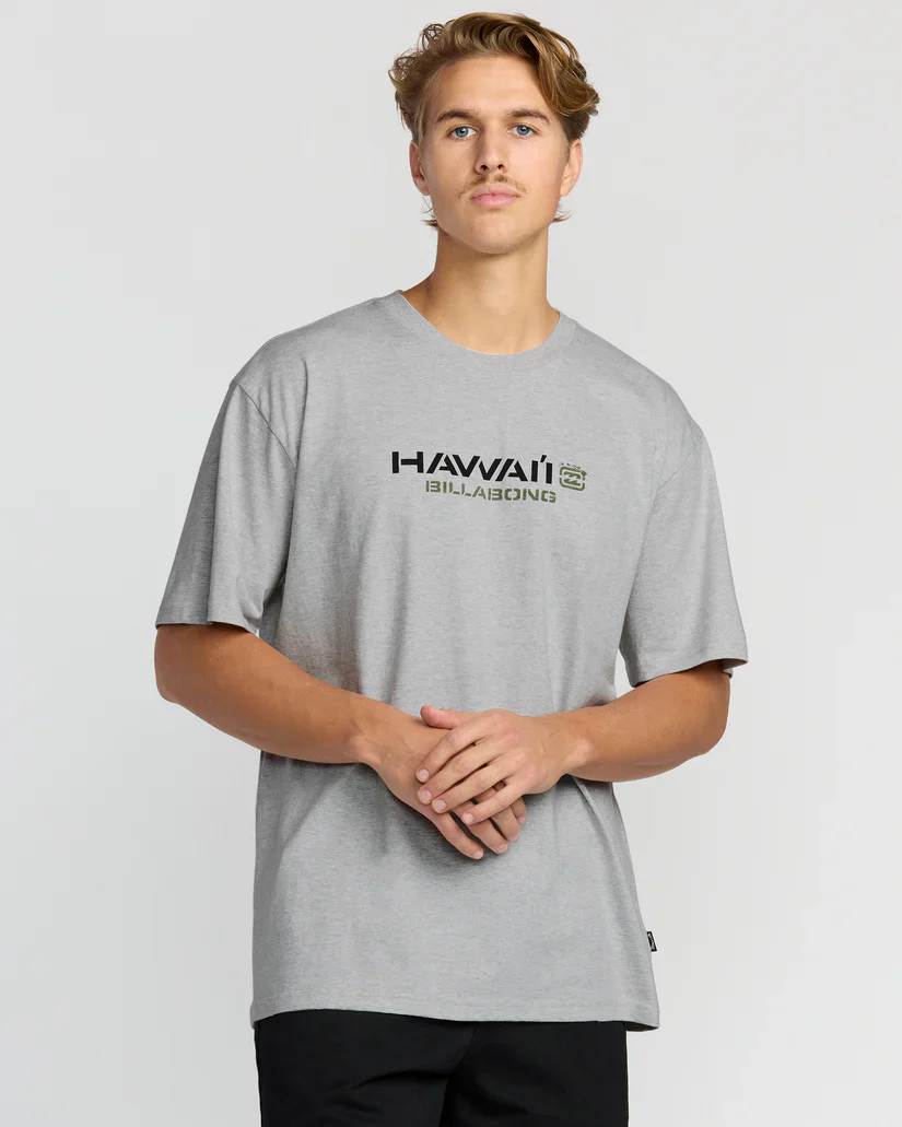 BILLABONG BRACKET HI REGULAR TEE - HEATHER GRAY