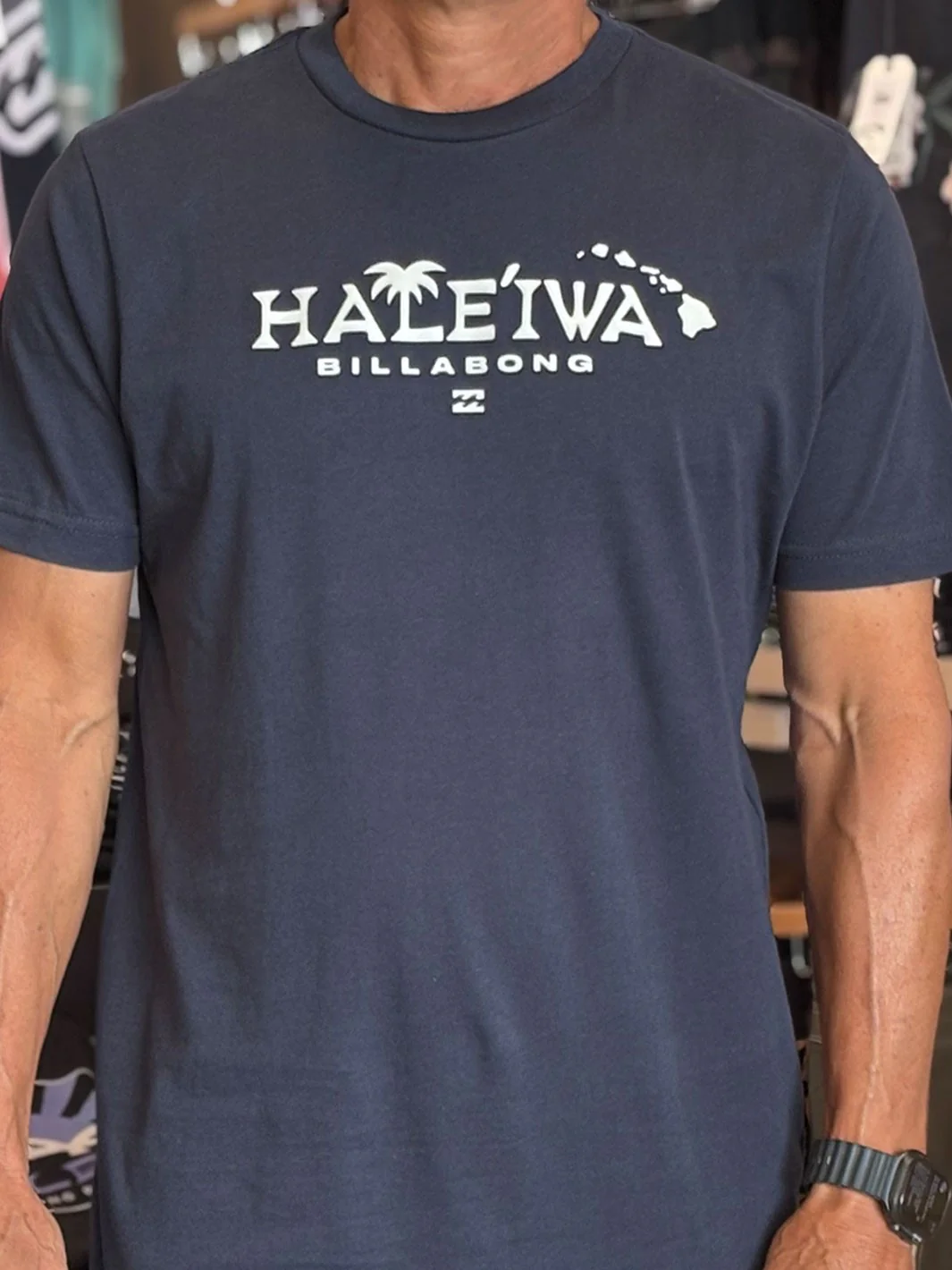 BILLABONG HALEIWA PALM TEE - NAVY BLUE
