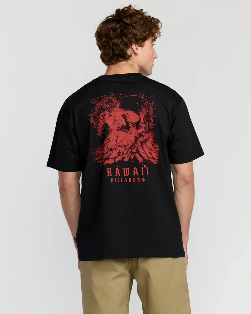 BILLABONG SKULL WAVE HI REGULAR TEE - BLACK
