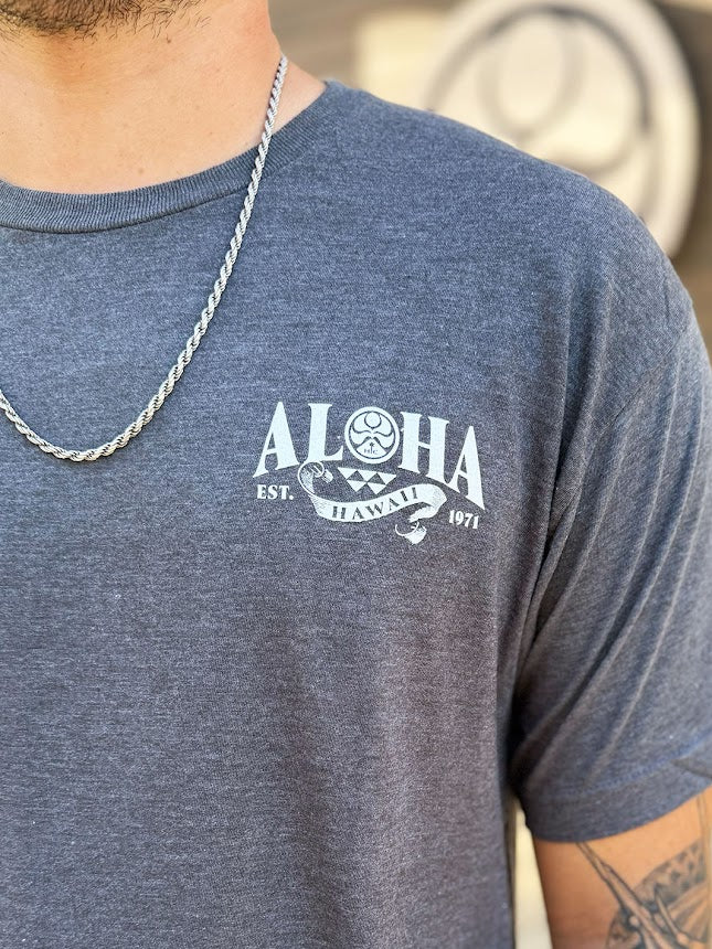 HIC ALOHA KAMEHAMEHA BIG BRADDAH TEE - CHARCOAL HEATHER - Image 2