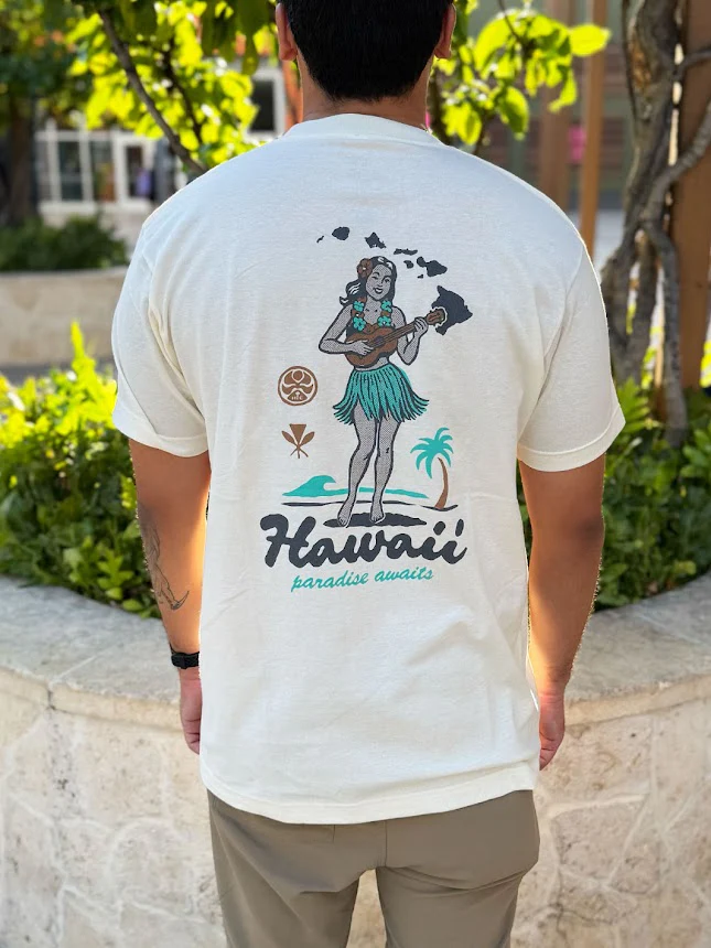 HIC UKULELE HULA DANCER TEE - NATURAL