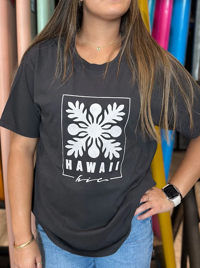 HIC ULU RETRO OVERSIZED WOMENS TEE - BLACK SAND