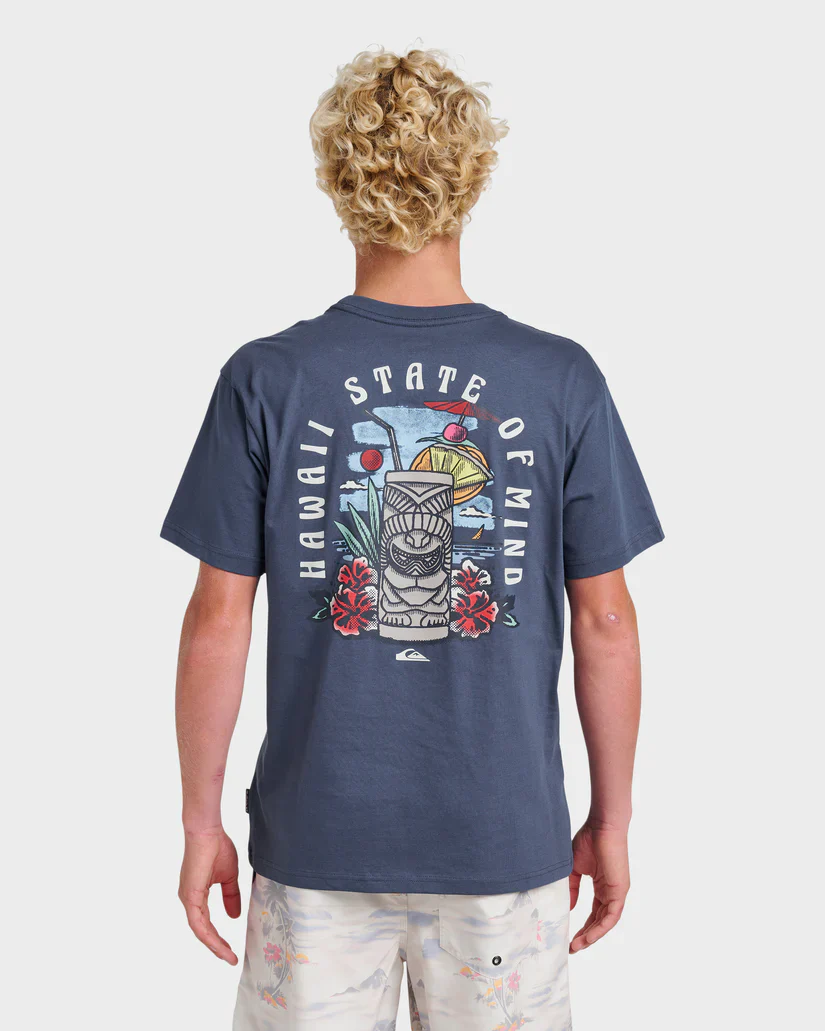 QUIKSILVER HAWAII TIKI SS TEE - NAVY BLUE
