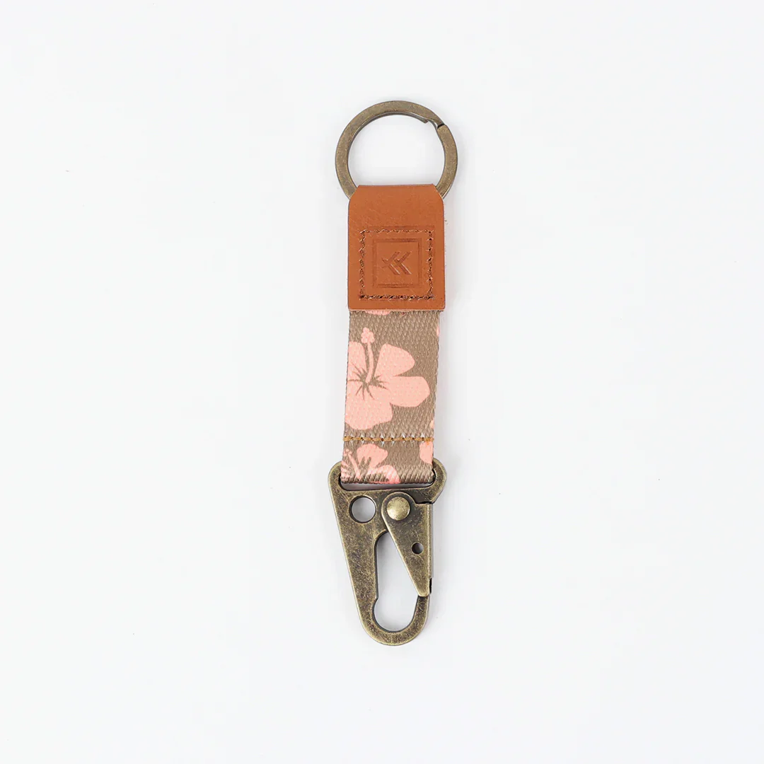 THREAD HAWAIIAN FLORAL KEYCHAIN CLIP